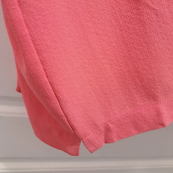 Eileen Fisher Flutter Sleeve Silk Georgette Boxy Top Pink Size 2X - Picture 5 of 10